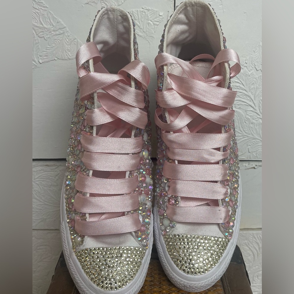 Converse Pink Embellished Sneakers